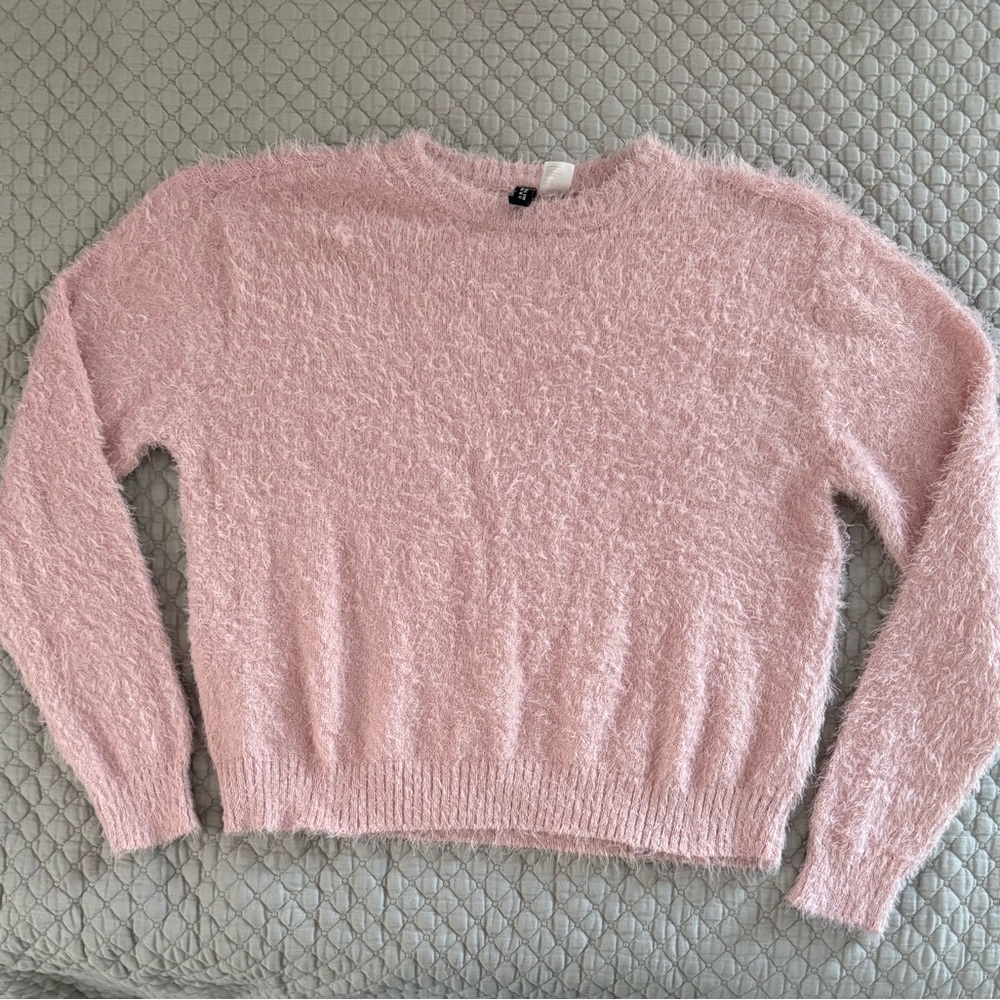 Women's Pink Fuzzy Sweater